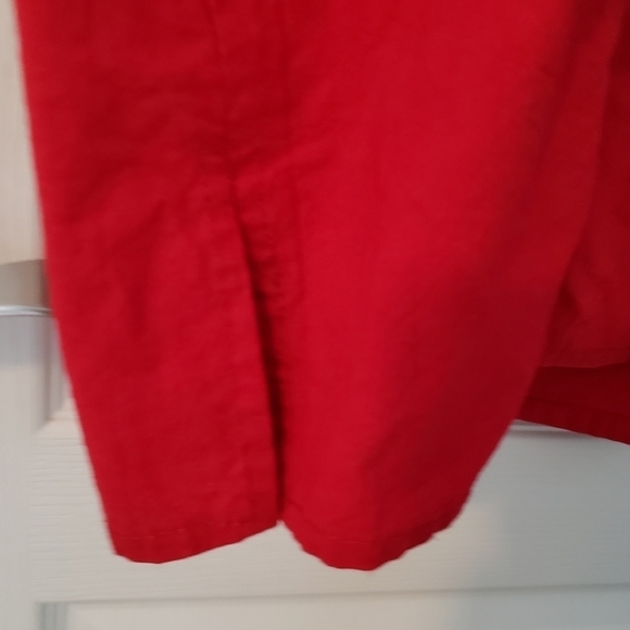 Red Linen Blend Button Down Shirt Southwestern Men's XL - Picture 6 of 7